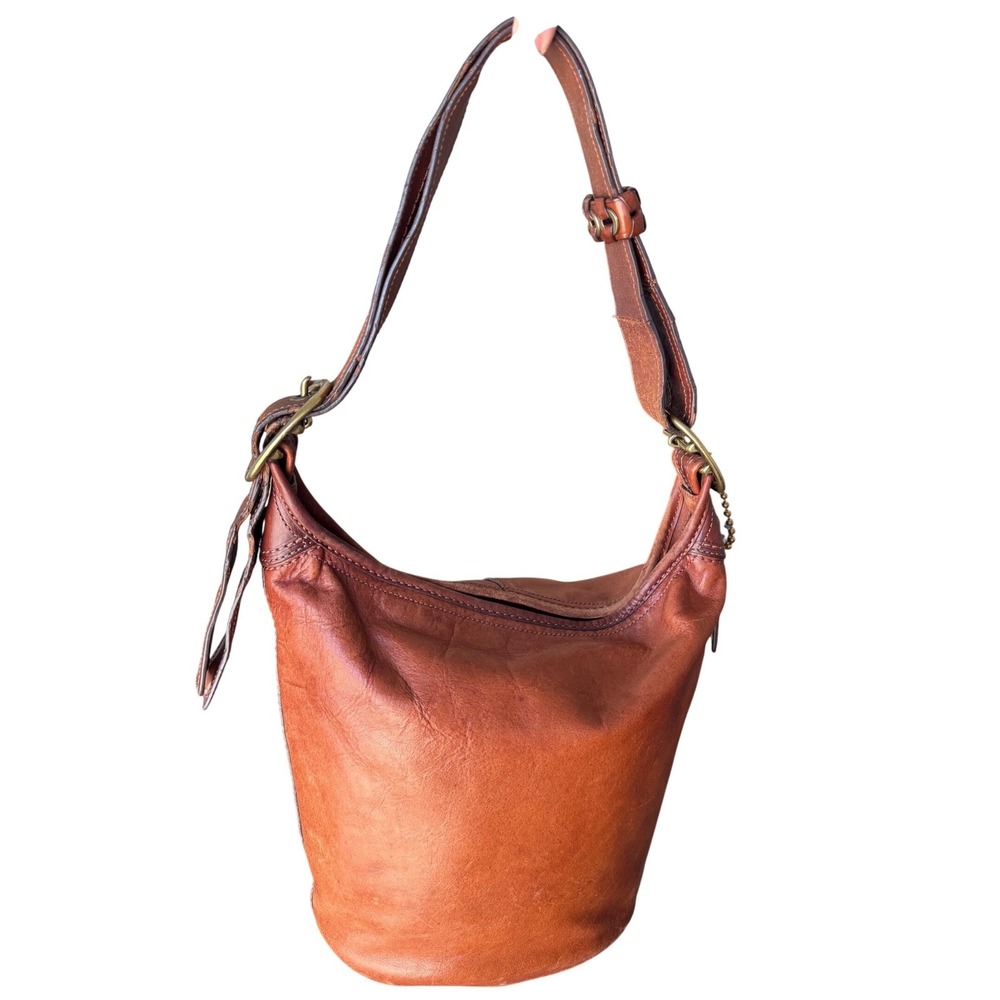Vintage Coach Bleecker Duffle Bag Hobo Purse Shoulder Brown Tan Leather Y2K 2007